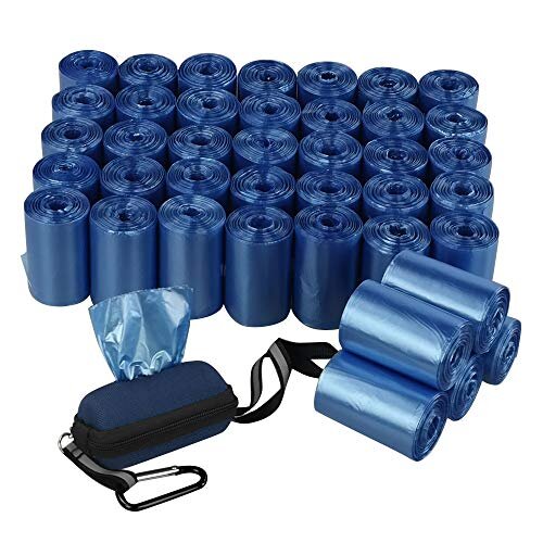 Fosly Dog Poo Bags, 40 Rolls Dog Waste Bags with Dispenser, 35 Bags Per Roll, Blue